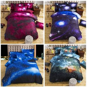 3D Galaxy Bettwäsche Set Universum Weltraum Bettwäsche Deckung Flachfolie Einhorn Gedruckt Home Schlafzimmer Dekoration Bettwäsche Bettwäsche 201021