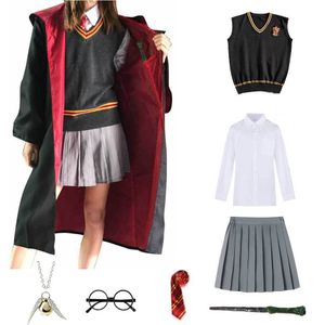 Kids Adult Magic School Robe Cloak Wizard Party Cosplay Granger Costume School Uniform Halloween Costume LJ200930