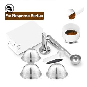 ICAS NESPRESO Vertuoline GCA1 Için Yeniden Kullanımlık Kahve Kapsül Pod115 Paslanmaz Çelik Doldurulabilir Filtreler Dozaj 220309