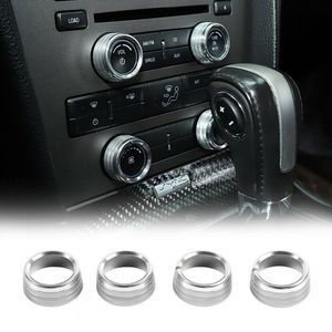 Srebrny samochód Klimatyzacja Przycisk Przełącznik Pierścień Pokrywa Wykończenia Forda Mustang 2011-2014 Auto Akcesoria wewnętrzne