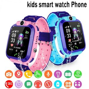 Q12 방수 키즈 스마트 시계 LBS SOS Antil-Lost SmartWatch 아기 2G SIM 카드 시계 전화 위치 추적기 SmartWatch PK Q50 Q90