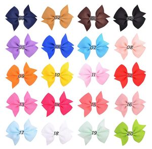 100PCS Solid Ribbon Bows 2.1INCH Small Hair Clip For Baby Girls Boutique Hairgrips Handmade Infant Barrettes Hair Accessories