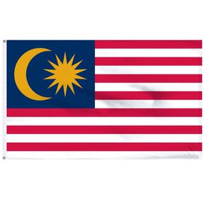Malasia Flaggen Land National 150x90cm Banner 3'X5'FT 100D Polyester Outdoor Hohe Qualität mit zwei Messingzeilen
