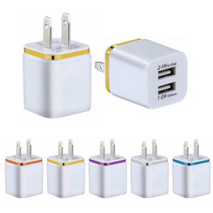 Caricatore da muro universale per casa 2.1A Doppia porta Adattatore di alimentazione CA USB Caricabatterie per tablet con spina americana per iPhone 11 12 Samsung Huawei Telefono Android Ricarica rapida