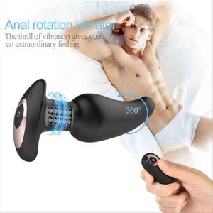 NXY Sex Products Anal Plug Remote Control Faloimetor for Women Silicone Butt Plugs Bead Rotation Vibrator Breast Clit Toys 18 Male Prostate0210