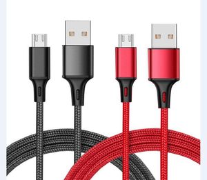 أعلى جودة 2.4a نايلون مضفر مايكرو USB تهمة كابل كابل C USB C للهواتف الذكية شاحن شحن سريع مزامنة كابل البيانات مع صندوق retai