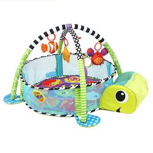 亀の赤ちゃんプレイマット0-1年ゲームテープ乳製品教育クロールマットプレイジム漫画毛布ボールピット玩具プレイマットlj201114
