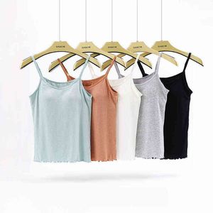 Mrmt 2022 Brand New Women's Vest T Shirt Ladies Strap Modal Tråd Vertikal Elastic Strem T-shirt För Kvinna Toppar Vest Tshirt G220228
