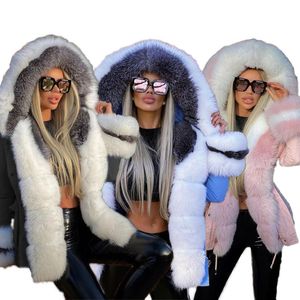 womens cotton-padded jacket coat outerwear large fur collar autumn winter womens tops jacket fashion casual coats womens clothing klw5747