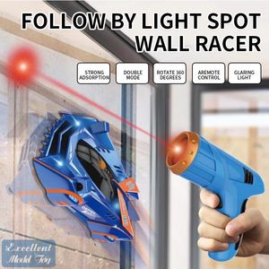 EMT ST1 Infrared Laser Remote Control Wall Climbing Stunt Car Toy, Electric Suction, 360° Rotate, Gorgeous Lights, Christmas Kid Gift, 2-1