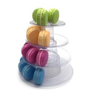 Backen Gebäck Werkzeuge 4 Etagen Macaron Display Stand Cupcake Tower Rack Kuchen PVC Tablett Hochzeit Geburtstag Party Dekor Dekorieren backformen