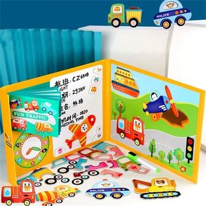 Jigsaw Game Montessori Educational Toys Traffic Cognition 3D Puzzles For Kids 2 To 4 Years Children's Box Puzzle Toy Gift 201218