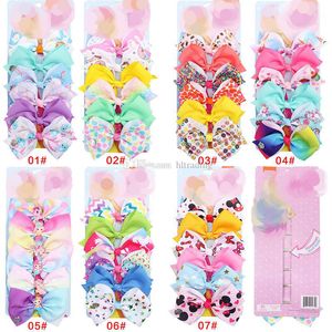 5 Inch Girls Christmas Hairpins Dovetail Barrettes Ribbon Hair Bows BB Clip Girl Colorful Print Hair Clips 126 Color 6pcs/set M532