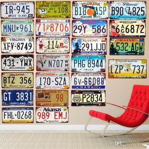 2021 Funny Designed American Colorado Florida Vintage Garage Car Number License Plate Metal Tin Signs Wall Art Painting Truck Iron 30*15CM