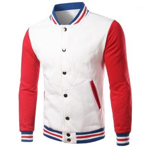 Marka Beyaz Varsity Beyzbol Ceket Erkekler / Kadınlar 2020 Moda Slim Fit Polar Pamuk Koleji Ceketler Güz Bombacı Veste Homme1