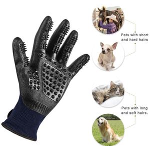 Pet Dog Grooming Gloves Cat Hair Cleaning Brush Comb Black Rubber Five Fingers Deshedding For Dog Cats Animals