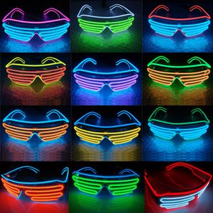 Party LED Occhiali Wire Fluorescente Flash Glass Window Capodanno Pasqua Laurea Festa di compleanno Bar Decorativo Luminoso Bar Eyewear RRE3410