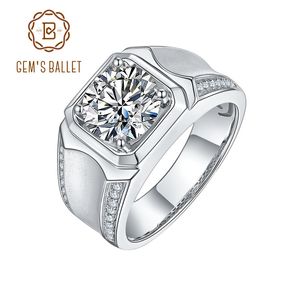 Wholesale titanium solitaire for sale - Group buy GEM S BALLET Luxury Sterling Silver ct ct ct D Color Moissanite Rings Men Modern Ring For Anniversary Father s Day gift Y1124