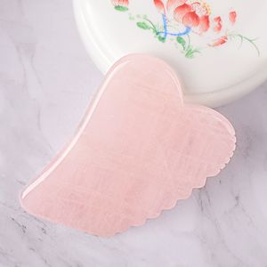 Natural Rose Quartz Gua Sha Board Beauty Face Care Massager Sawtooth Form Massage Head Body Ansiktsbandande Crystal Scraping Massage