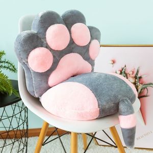 2pcs / 세트 고양이 발톱 뒤로 쿠션 + 고양이 꼬리 쿠션 키즈 선물 봉제 장난감 홈 의자 좌석 쿠션 소파 던져 베개 낮잠 베개 201216