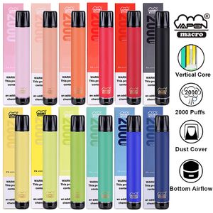 Original VAPEN macro 2000 Puffs Disposable Vape Pen with Vertical Coil Plus XXL Xtra Extra MAX Flex Vaporizer Pre-Filled Bars eCig Vaporizer