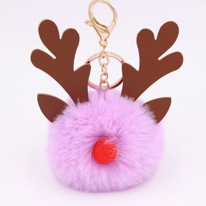 Рождественский милый модный плюшевый брелок для женщин, автомобильный брелок с помпоном, брелки для ключей, женская сумочка, подвеска для ключей DB327