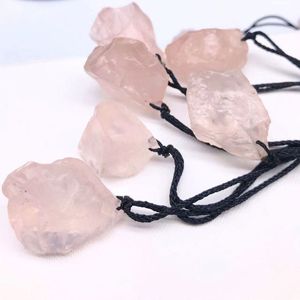 Irregular Natural Original Stone Crystal Gemstone Pendant Necklaces For Women Girl Party Club Decor Jewelry