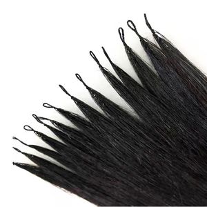 Micro Loop Hair Extension Feathers Wholesale Remy Human 200stock/Lot Keratyna Wstępnie połączone ręce DIY wygodne do noszenia małego interfejsu 20 22 24 cala