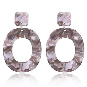 Vintage fashion acrylic earrings geometric oval pendant earrings ladies jewelry GD1128