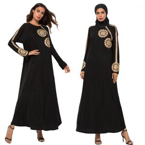 Mujeres Musulmanas Arabes al por mayor-Dubai Muslim Mujeres Abaya vestido de manga larga Jilbab Vintage Kaftan Islam Robes árabes1