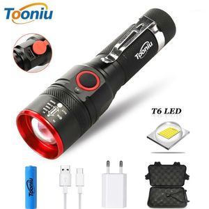Wholesale battery free flashlights for sale - Group buy Flashlights Torches Portable LED USB Rechargeable Lighting Modes Zoomable Waterproof Torch With Free Cable Using Battery