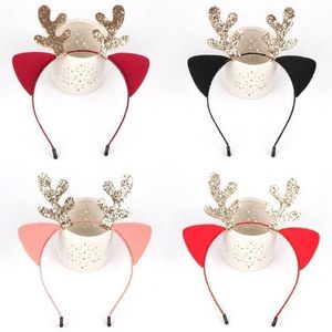 Decorações de Natal Wynlzq 2pcs/lot rena Buzina de banda da cabeça Cosplay Antlers Deer Ears Acessórios de cabelo para adultos crianças1