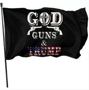 90 * 150 cm deus pistolas trunfo bandeira 2020 orgulho EUA presidente bandeiras poliéster voar com orgulho em estoque ljjp824