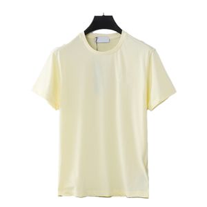 Letnia koszulka męska z bawełny smoothie Wyszywane logo z wycięciem pod szyją prosta swobodna para z krótkimi rękawami Europejska i amerykańska marka modowa