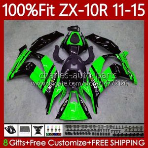 Hafif Yeşil Enjeksiyon Kalıp Kawasaki Ninja ZX-10R ZX 10R 1000CC 10 R 2011-2015 Vücut 101NO.153 ZX1000 C ZX-1000 2011 2012 2013 2014 2015 ZX10R 11 12 13 14 15 OEM PERACK