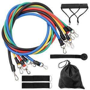 Resistance Bands 11Pcs/Set Fitness Puller Multi-functional Muscle Strength Yoga Training Rope Belt Home Gym