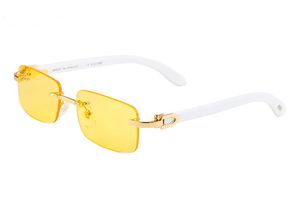 Óculos de sol 2023 Vintage Square Rimless Sunglasses Women 2022 Fashion Luxury Brand Designer sem moldura Buffalo Horn Sun Glasses for Men Onepiece Sunglass W0RS