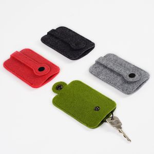 DHL100pcs Key Wallets Women Felt Plain Square Short Hasp KeyChain Purse