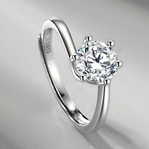 Japan und Südkorea S925 Silber Moissanit Mode Kreative Design Blume Ring Heiratsantrag Romantische Weibliche Schmuck Geschenk