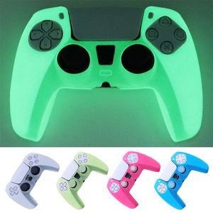 Glödande silikonkontrolfodral för PlayStation 5 Dual Shok 5 PS5 Controller Skin Spel Tillbehör Gamepad Joystick Cover Shell