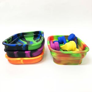 Colorful Silicone Folded ashtray other Smoke Accessories For Rolling Papers dab tools silicones mat 3 styles high quality