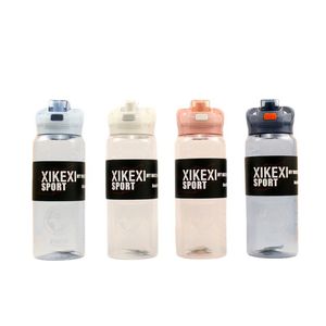 1000ml spor plastik su şişesi kilitlenebilir pop açık kapak açık havada kamp yürüyüş için hafif şişeler