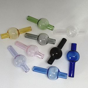 Sätt i bollen OD 20mm glas snurrkolhydrat CAP Rökning universell färgglad bubblan kupol för kvarts banger olja dab riggar naglar vatten rör