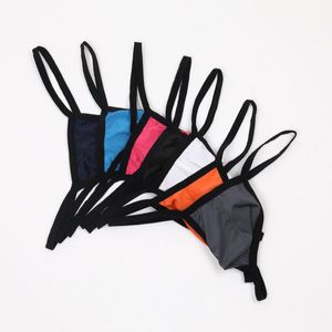 7pcs / lot mens thongs 섹시한 속옷 jockstraps g 문자열 란제리 취침 팬티 게이 속옷 팬티 u 볼록 파우치 thong t200511