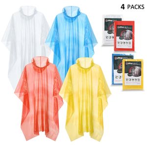 Raincoat descartável Poncho de chuva com capuz impermeável para homens mulheres