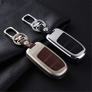 Case chiave per auto Shell FOB Box Cover Porta della catena KeyFob Fit per Jeep Cherokee Compass Dodge Journey Accessori 2 bottoni in metallo stile in metallo