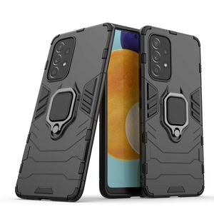 Manyetik Metal Yüzük Kickstand Zırh Darbeye Dayanıklı Kılıflar Samsung Galaxy A13 A33 A53 A73 5G A03 Çekirdek TPU Tampon Sert PC Arka Kapak