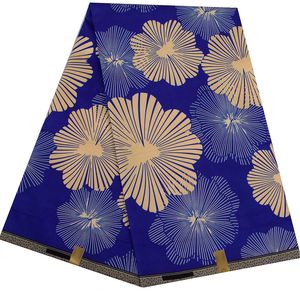 꽃 패턴 폴리 에스터 직물 6Yards / 부지 아프리카 실제 왁스 인쇄 드레스 원단 재봉 재료 재봉 액세서리