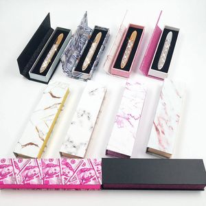 Magic Eyeliner Packaging Box Marbled Self-adhesive Eyeliner Box With Liner Flip Box Can Print Logo 10 colors