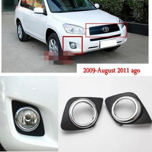 2pcs Kit Car Front Left + Right Bumper Fog Light Lamp Frame Cover Grille Trim Fit for Toyota RAV4 2009-2011/8